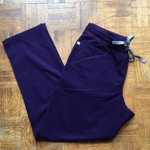 Figs Purple Straight Leg Scrub Pants